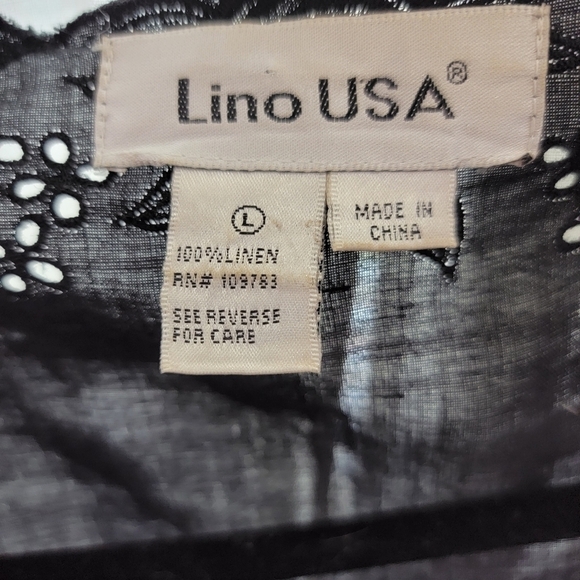 Vintage Lino USA Open Linen Blazer / Jacket Size L - Picture 5 of 6